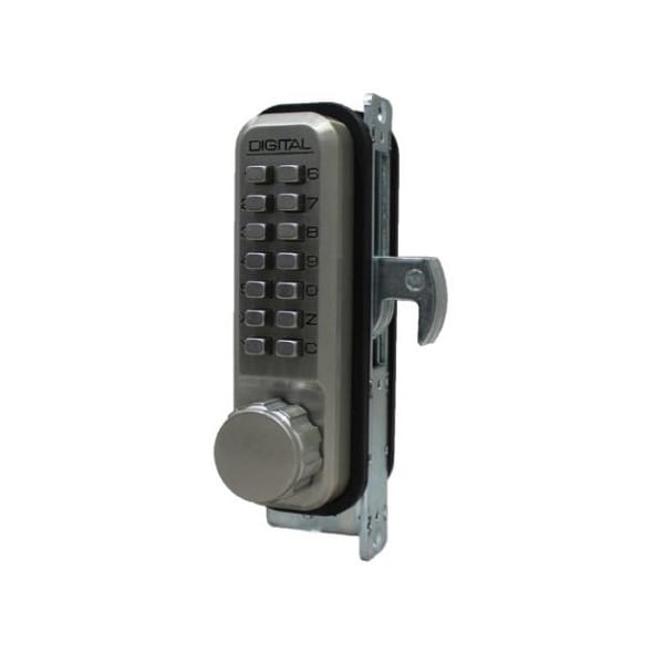 Mechanical Keyless Narrow Stile Hook Bolt Lock Double Combination Satin Nickel